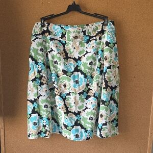 Merona 22W Floral A‑Line Skirt Multicolor 100% Cotton Bold Florals W Pockets
